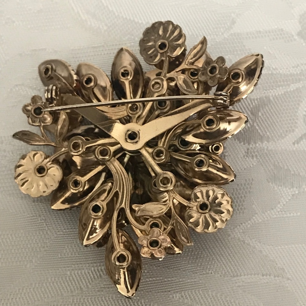 Vintage Rhinestone Brooch and Earring Set - Picture 4 of 4